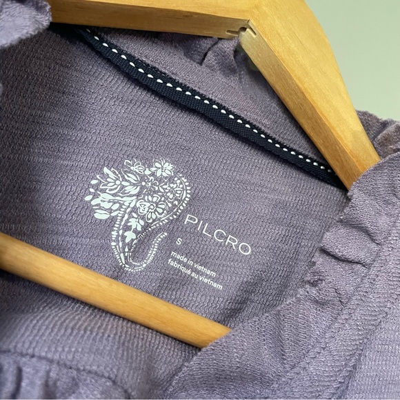 NWT ANTHROPOLOGIE Pilcro Ruffled Henley Top size small lavender - Picture 6 of 16